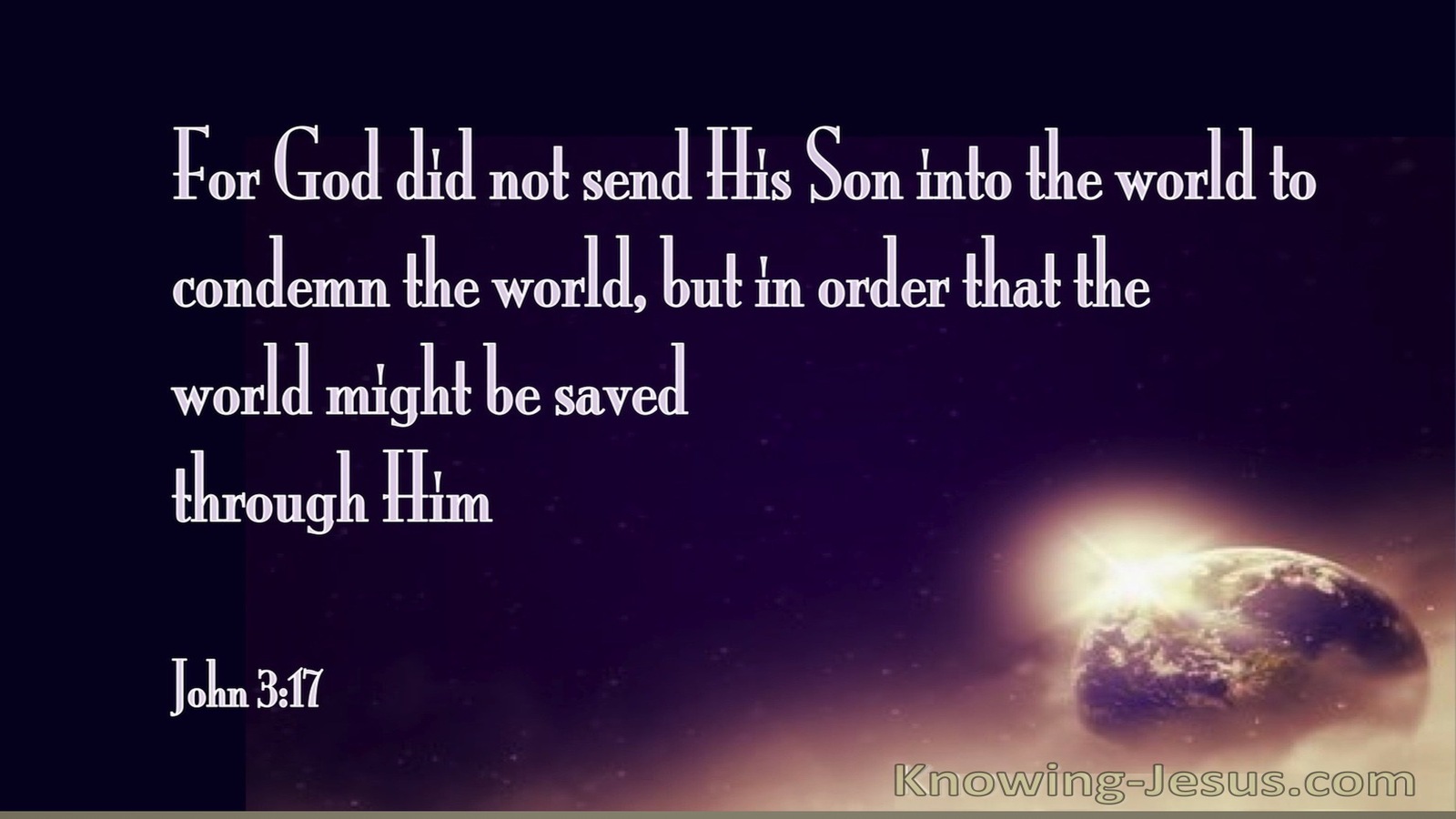 John 3:17 God Sent His Son Into The World (black)